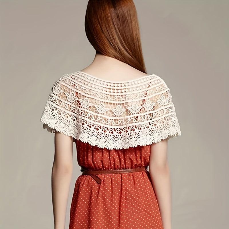 Lace Shawl Flower Hollow Wrap Casual Sunscreen Windproof Cape Dress Accessories