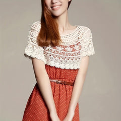 Lace Shawl Flower Hollow Wrap Casual Sunscreen Windproof Cape Dress Accessories