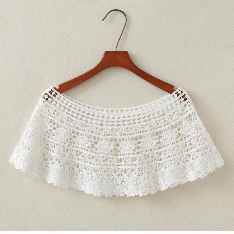 Lace Shawl Flower Hollow Wrap Casual Sunscreen Windproof Cape Dress Accessories
