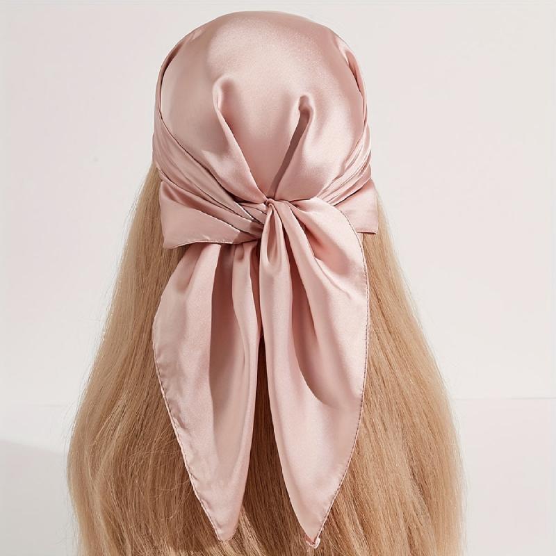 Classic Silk Square Scarf Satin Head Wrap Neckerchief Hair Accessories