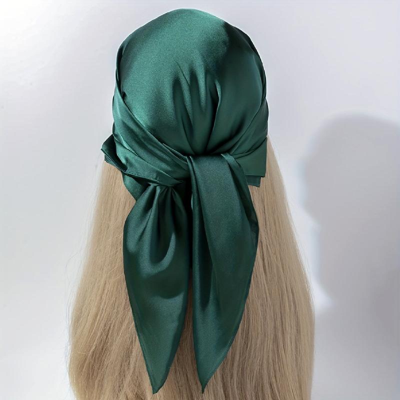 Classic Silk Square Scarf Satin Head Wrap Neckerchief Hair Accessories