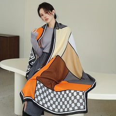 Large Stylish Windproof Block Scarf Classic Warm Shawl