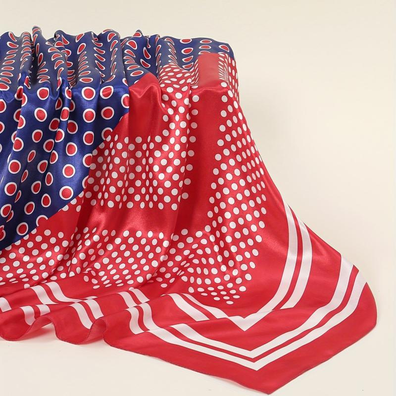 Dotted Bandana Satin Shawl Silk Square Scarf Head Wrap