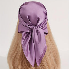 Solid Satin Bandana Silk Square Scarf Head Wrap Hair Accessories