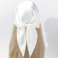 Solid Satin Bandana Silk Square Scarf Head Wrap Hair Accessories