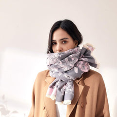 Coconut Tree Cashmere Scarf Long Warm Shawl Wraps Cashmere Fringe Scarf