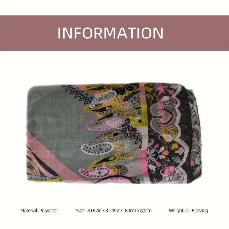 Vintage Paisley Print Warm Scarf Boho Shawl Beach Towel