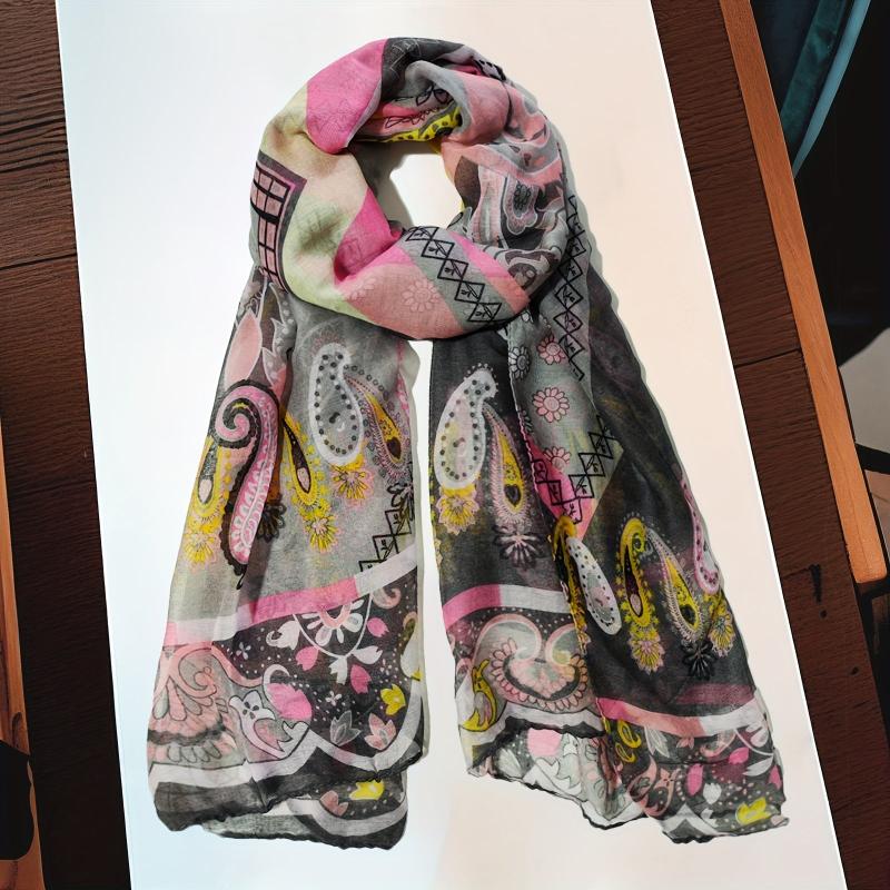 Vintage Paisley Print Warm Scarf Boho Shawl Beach Towel
