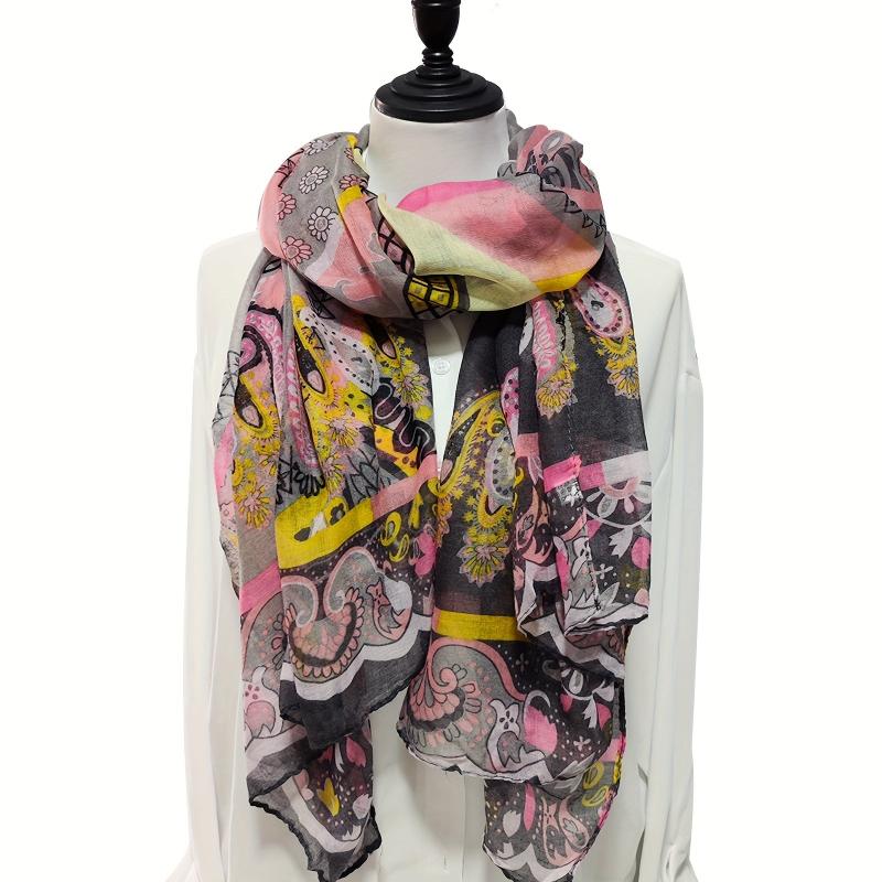 Vintage Paisley Print Warm Scarf Boho Shawl Beach Towel