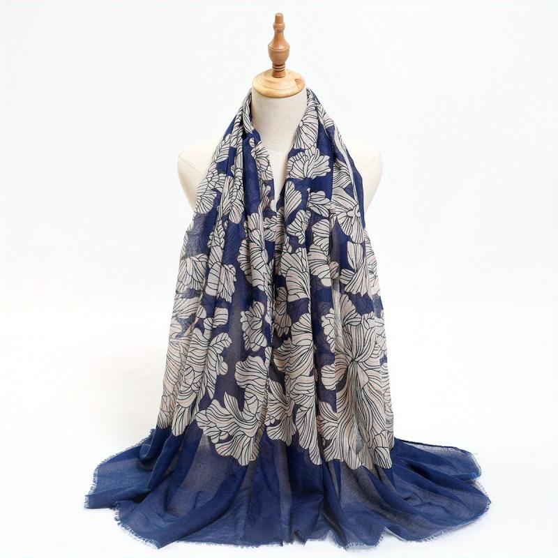 Hot Stamping Printed Scarf Thin Breathable Shawl Long Causal Sunscreen