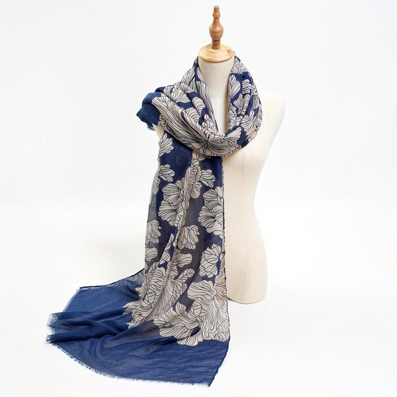 Hot Stamping Printed Scarf Thin Breathable Shawl Long Causal Sunscreen