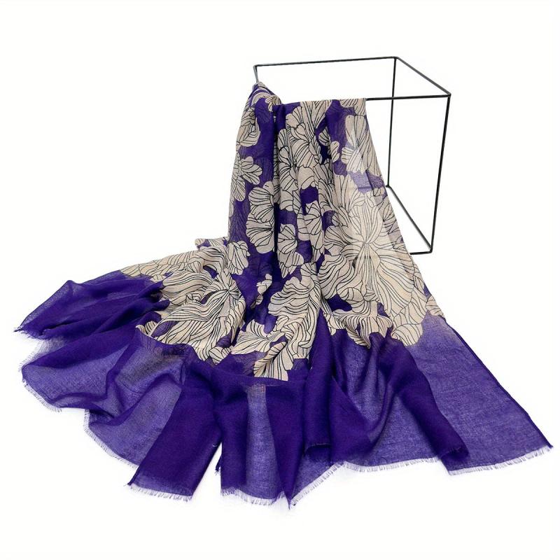 Hot Stamping Printed Scarf Thin Breathable Shawl Long Causal Sunscreen