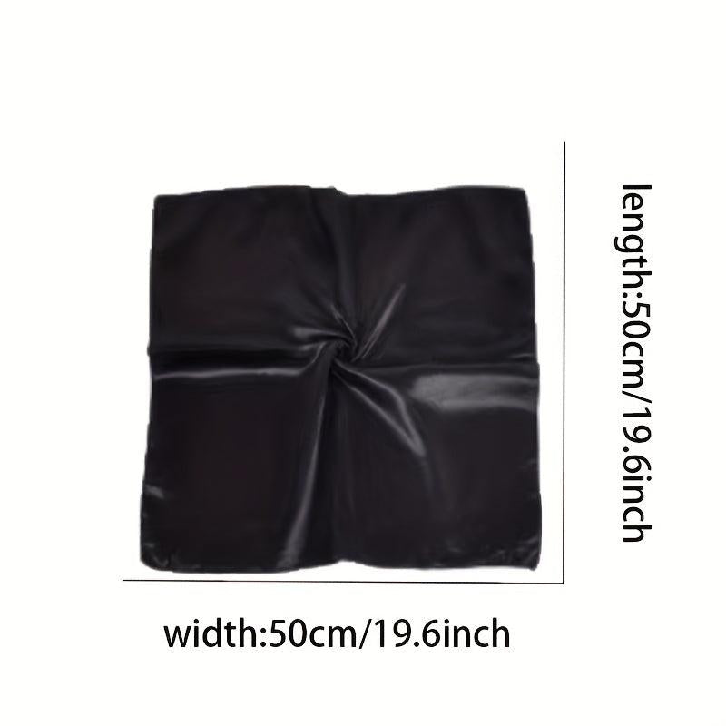 Small Satin Square Scarf Solid Neckerchief Bandana Head Wrap