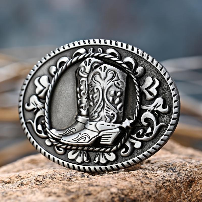 Belt Buckle Western Cowboy Style Shoes Pattern