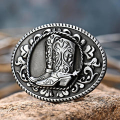 Belt Buckle Western Cowboy Style Shoes Pattern