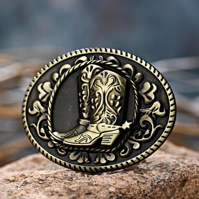 Belt Buckle Western Cowboy Style Shoes Pattern