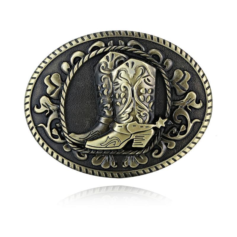 Belt Buckle Western Cowboy Style Shoes Pattern