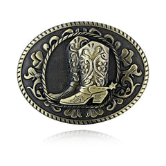 Belt Buckle Western Cowboy Style Shoes Pattern