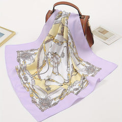 Paisley Geometric Print Bandana Satin Square Scarf Neckerchief Head Wrap