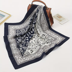 Paisley Geometric Print Bandana Satin Square Scarf Neckerchief Head Wrap