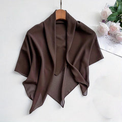 Chiffon Shawl Soft Silky Square Scarf Breathable Sunscreen Wrap