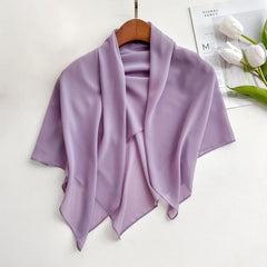 Chiffon Shawl Soft Silky Square Scarf Breathable Sunscreen Wrap