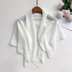 Chiffon Shawl Soft Silky Square Scarf Breathable Sunscreen Wrap