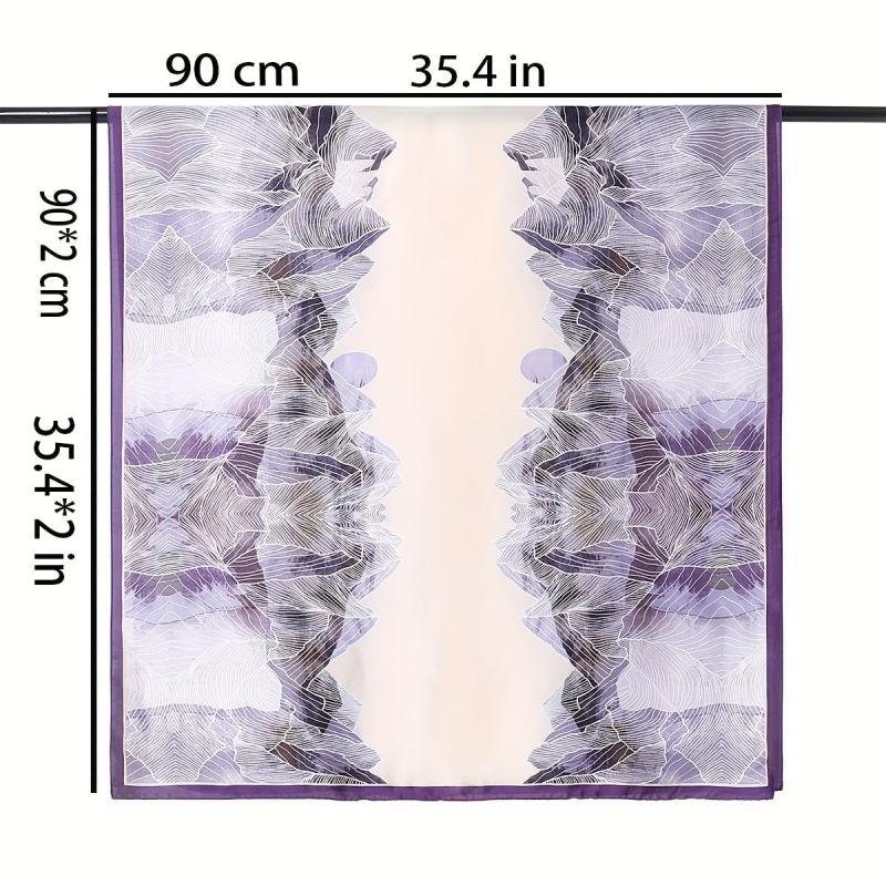 Striped Print Silk Scarf Windproof Shawl