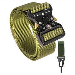 Men's Military Tactical Belt Nylon Web Work Gear Key Hook Set Heavy Duty Buckle