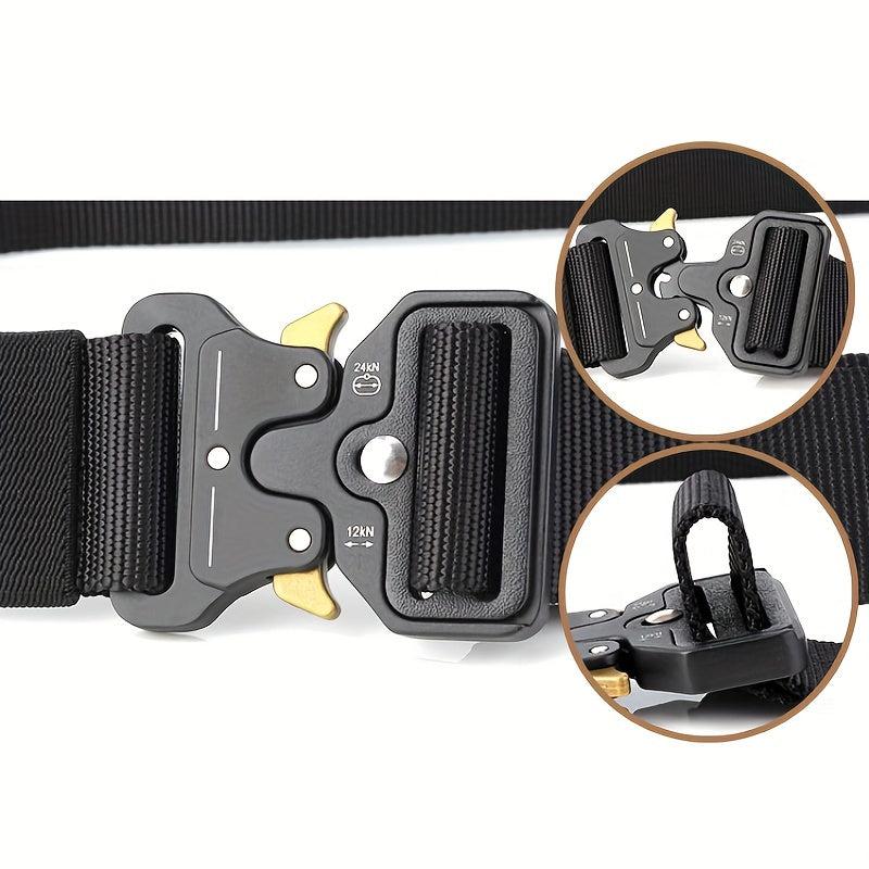 Men's Military Tactical Belt Nylon Web Work Gear Key Hook Set Heavy Duty Buckle