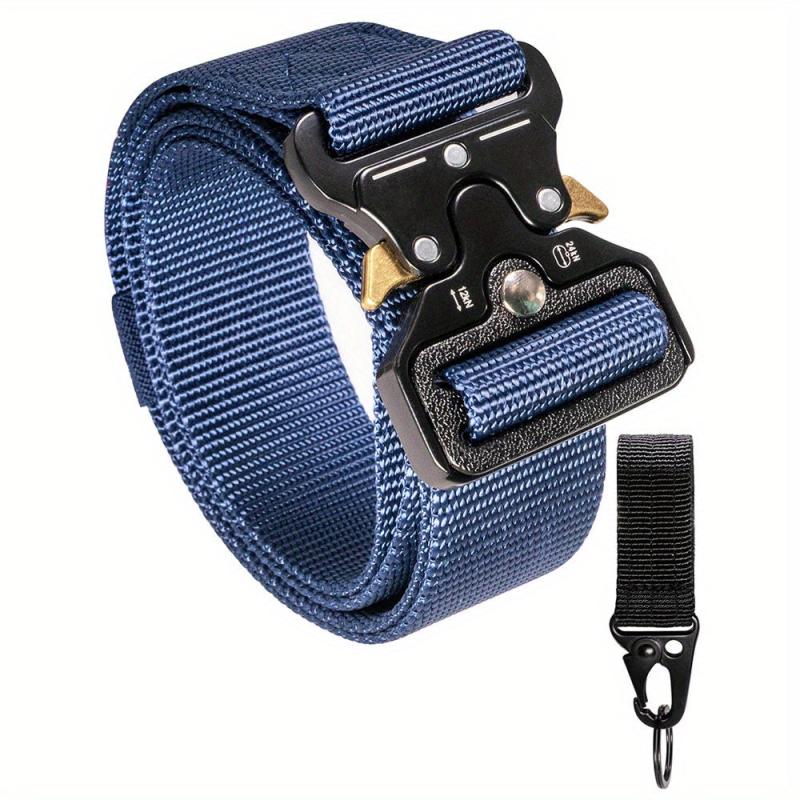 Men's Military Tactical Belt Nylon Web Work Gear Key Hook Set Heavy Duty Buckle