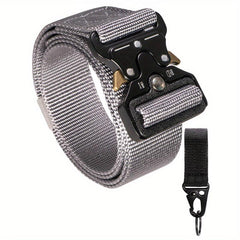 Men's Military Tactical Belt Nylon Web Work Gear Key Hook Set Heavy Duty Buckle