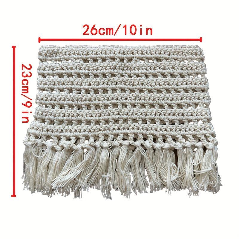 Vintage Tassel Infinity Scarf Crochet Warm Neck Scarf