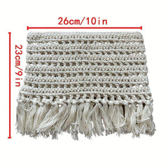 Vintage Tassel Infinity Scarf Crochet Warm Neck Scarf