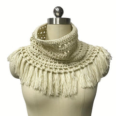 Vintage Tassel Infinity Scarf Crochet Warm Neck Scarf