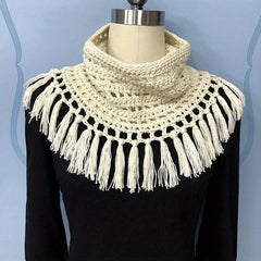 Vintage Tassel Infinity Scarf Crochet Warm Neck Scarf