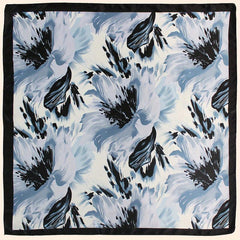 Flower Printed Square Scarf Silk Feeling Headband Casual Hair Wrap