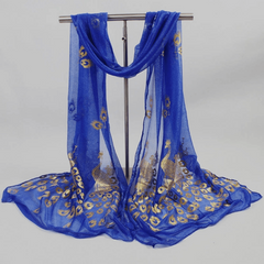 Peacock Scarf Hot Stamping Boho Hijab Solid Shawl