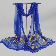 Peacock Scarf Hot Stamping Boho Hijab Solid Shawl