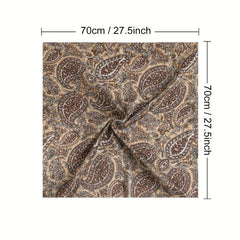 Paisley Print Square Silk Scarf Women Head Wrap Bandana