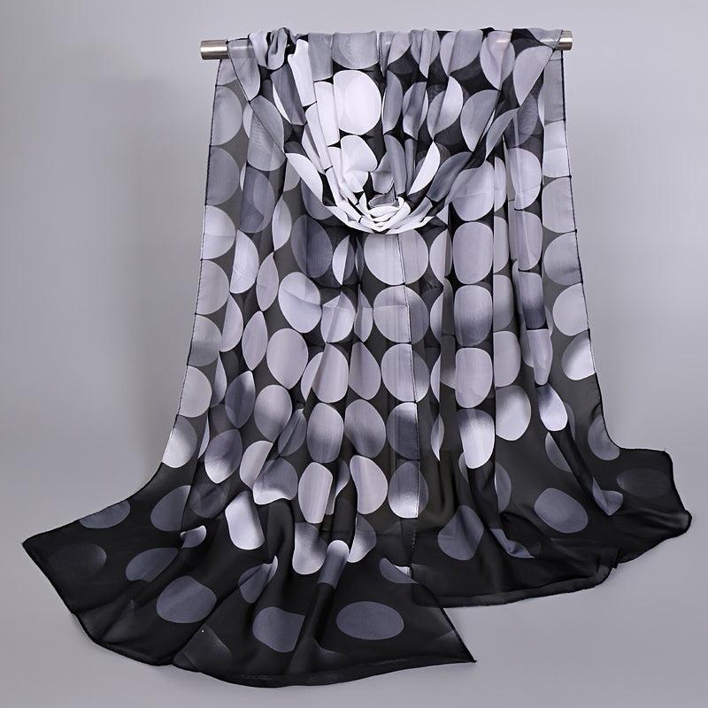 Print Silk Scarf Chiffon Shawl Lady Women Scarves Circle Dot