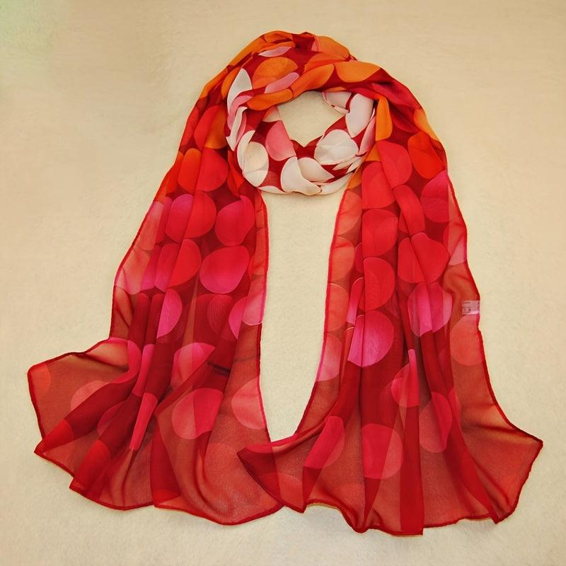 Print Silk Scarf Chiffon Shawl Lady Women Scarves Circle Dot