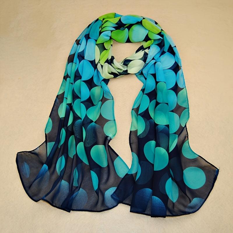 Print Silk Scarf Chiffon Shawl Lady Women Scarves Circle Dot
