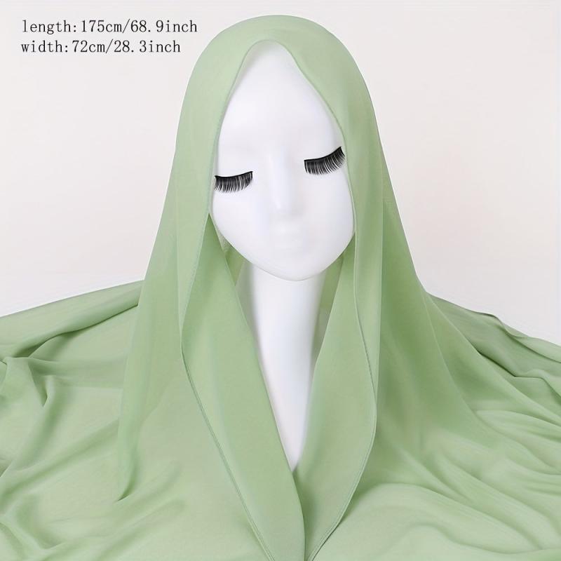 Casual Chiffon Scarf Classic Hijab Breathable Shawl Windproof Head Wrap Turban