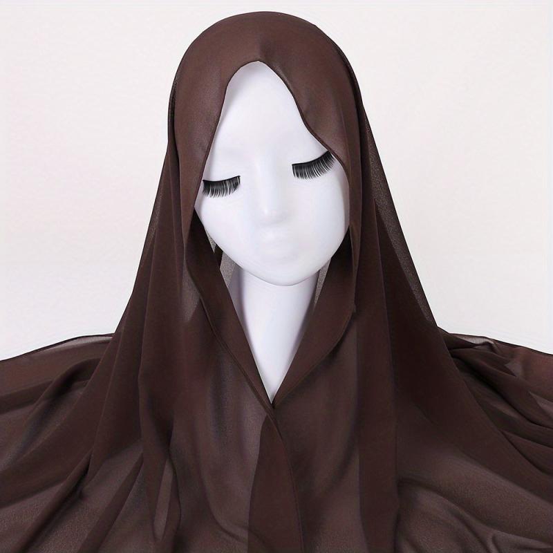 Casual Chiffon Scarf Classic Hijab Breathable Shawl Windproof Head Wrap Turban