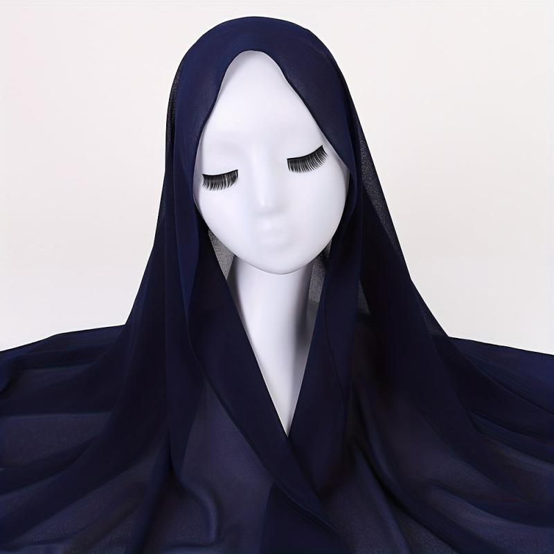 Casual Chiffon Scarf Classic Hijab Breathable Shawl Windproof Head Wrap Turban