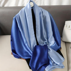 Gradient Satin Scarf Hair Wrapping Bandana Sunscreen Shawl