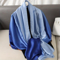 Gradient Satin Scarf Hair Wrapping Bandana Sunscreen Shawl