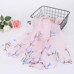Chiffon Silk Scarf Print Women's Retro Shawl