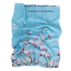 Chiffon Silk Scarf Print Women's Retro Shawl